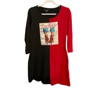 Lexington Avenue Dress‎ Med 3/4 Sleeve, Stretchy Graphic Pullover